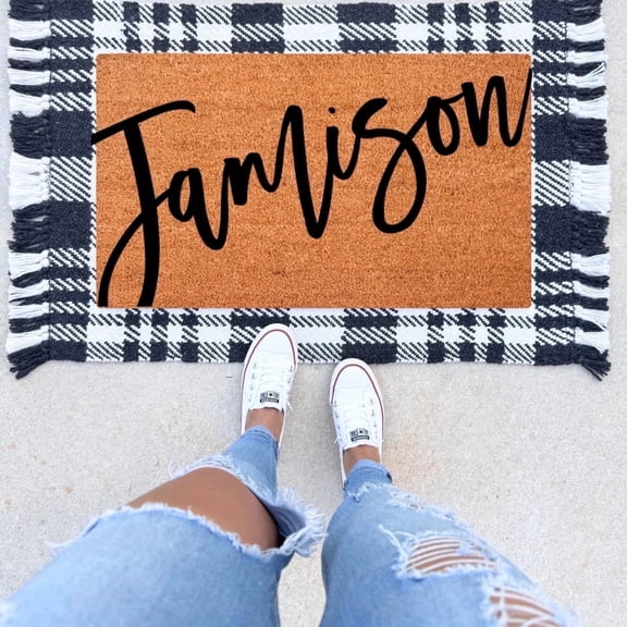 The Simply Rustic Barn - Scripted Family Name Doormat