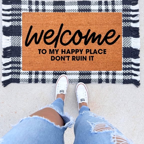 The Simply Rustic Barn - Welcome to My Happy Place Doormat