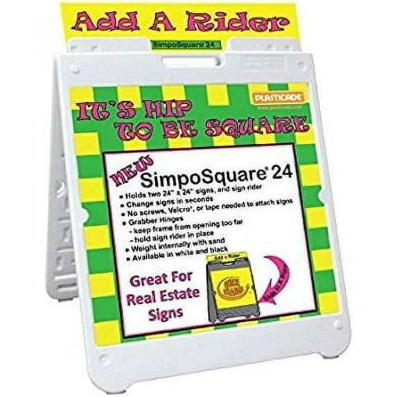 The Simpo Square 24" Portable Sign Stand in WHITE