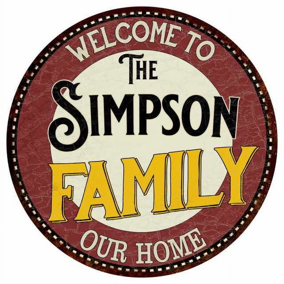 The Simpson Family 12" Round Metal Sign Kitchen Game Room Dcor 200120038146