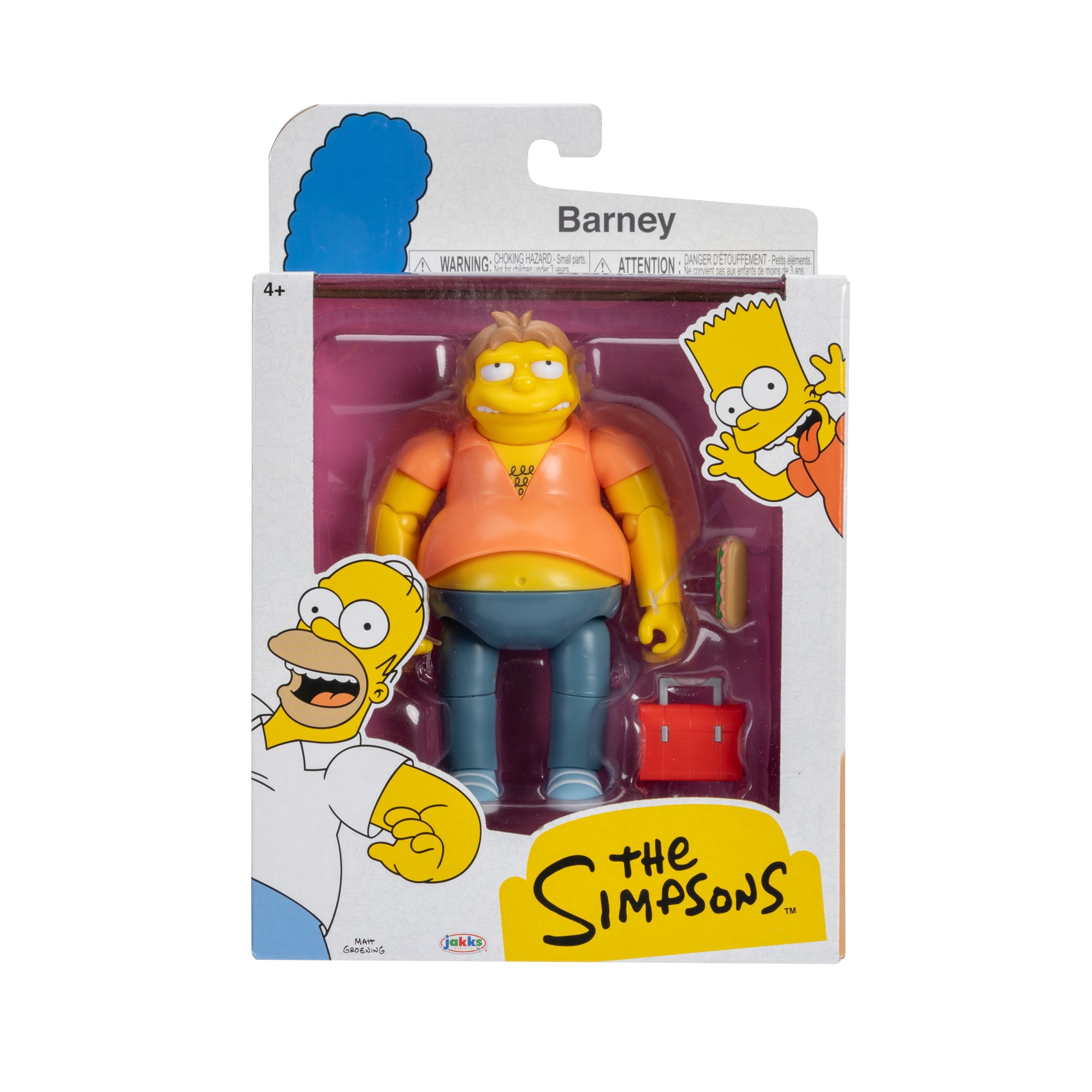 The Simpsons 5 inch Barney Gumble Action Figure with Sub and Lunch Box Accessory for Child Ages 4+