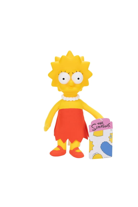 9 inch Scale Plush Lisa Simpson Figure with Soft Plush Body and Sculpted Head