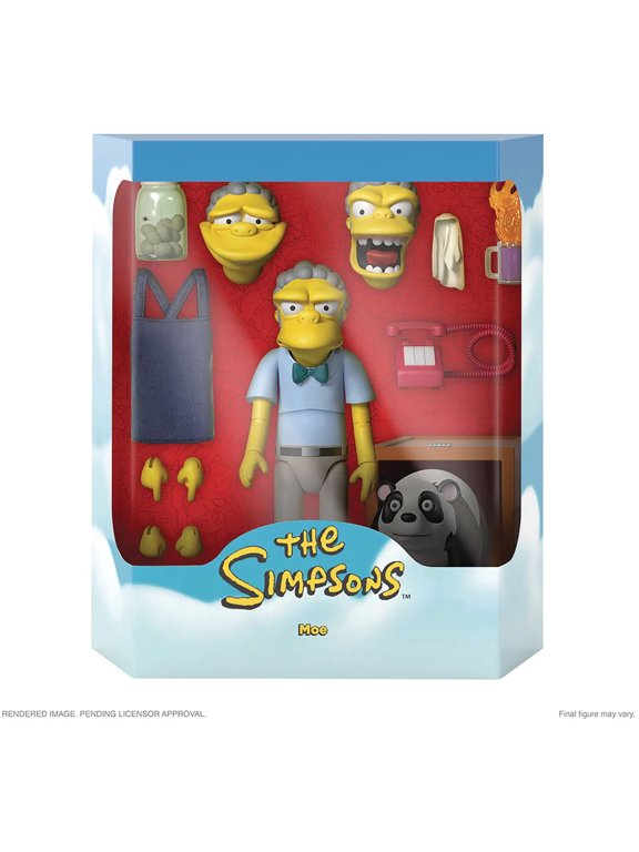 The Simpsons Adult Moe Szyslak Action Figure, Plastic Multicolor, 4.20"W x 9.50"H, 2.05 lb