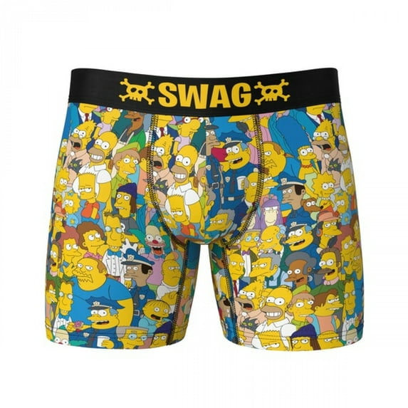 The Simpsons All Springfield Characters Swag Boxer Briefs-XXLarge (44-46)