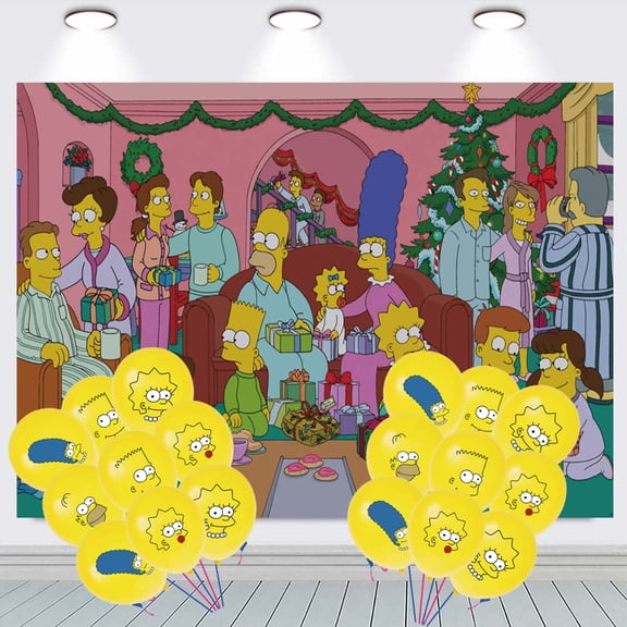 The Simpsons Backdrop Balloons Banner Party Decorations Taspestry Wall Decor Background Poster Supplies