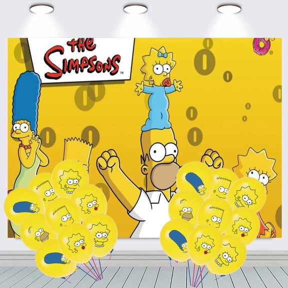 The Simpsons Backdrop Banner Balloons Party Decorations Supplies Taspestry Wall Decor Background Poster