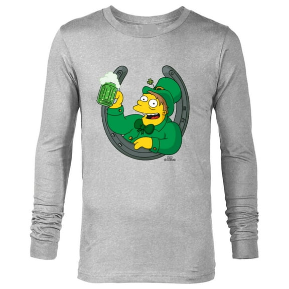 The Simpsons Barney Lucky Horseshoe St. Patrick's Day - Long Sleeve T-Shirt for Men - Customized-Athletic Heather