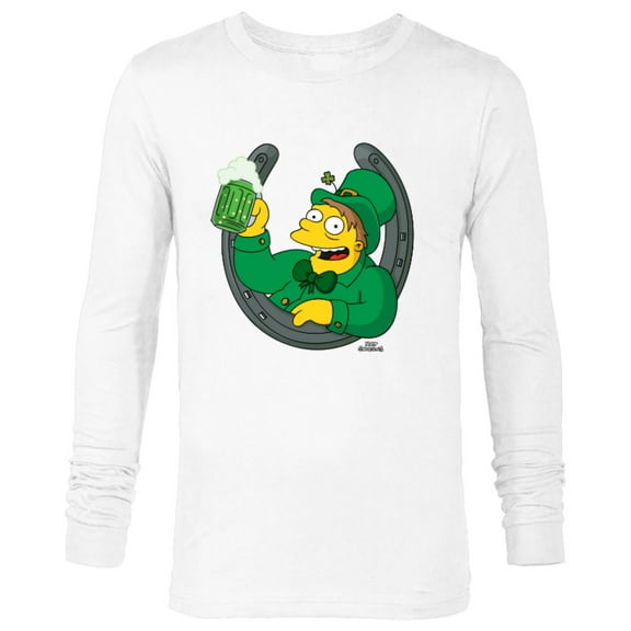 The Simpsons Barney Lucky Horseshoe St. Patrick's Day - Long Sleeve T-Shirt for Men - Customized-White