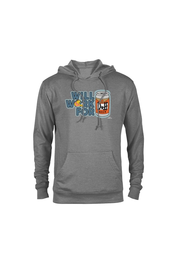 Barney Will Work For Duff Beer - Pullover Hoodie for Adults – Customized-Graphite Heather