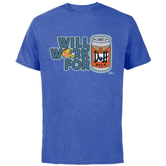 The Simpsons Barney Will Work For Duff Beer - Short Sleeve Cotton T-Shirt for Adults - Customized-Royal Heather