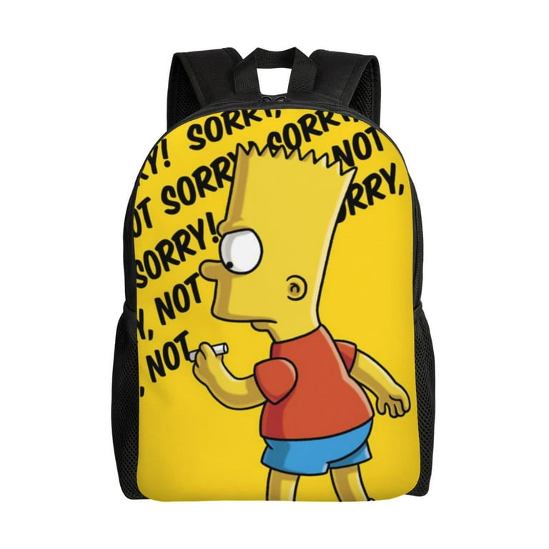 The Simpsons Bart Backpack Casual Adjustable Bookbag School The Simpsons Bart Backpack Casual Adjustable Bookbag School
