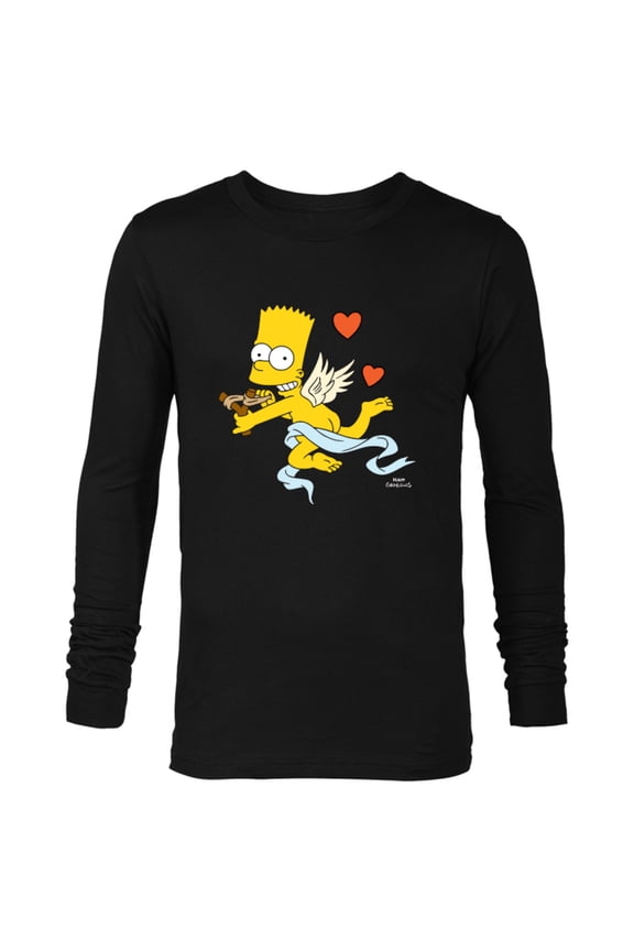 Bart Cherub Slingshot Cupid - Long Sleeve T-Shirt for Men – Customized-Black