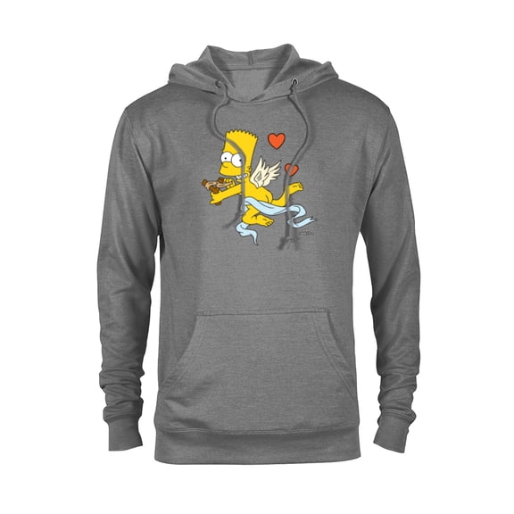 The Simpsons Bart Cherub Slingshot Cupid - Pullover Hoodie for Adults – Customized-Graphite Heather