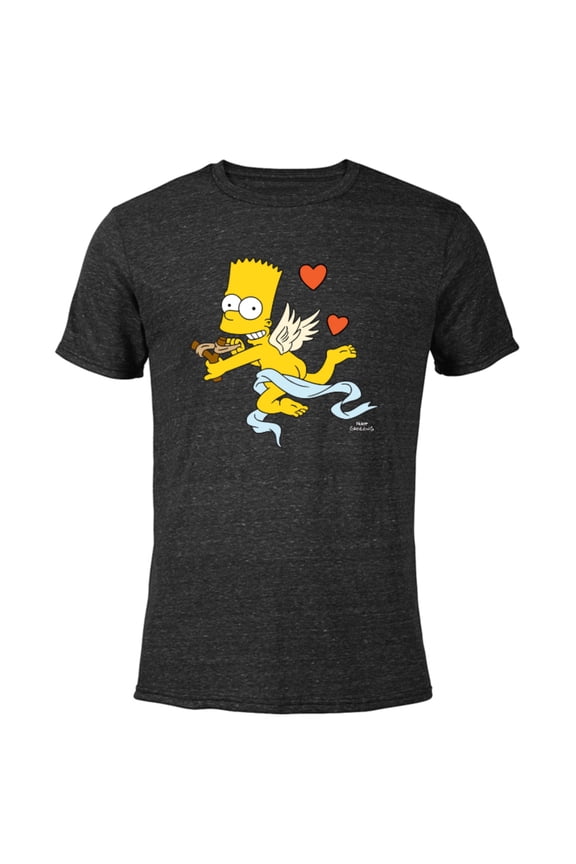Bart Cherub Slingshot Cupid - Short Sleeve Blended T-Shirt for Adults – Customized-Black