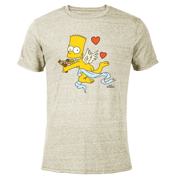 The Simpsons Bart Cherub Slingshot Cupid - Short Sleeve Blended T-Shirt for Adults – Customized-Yellow