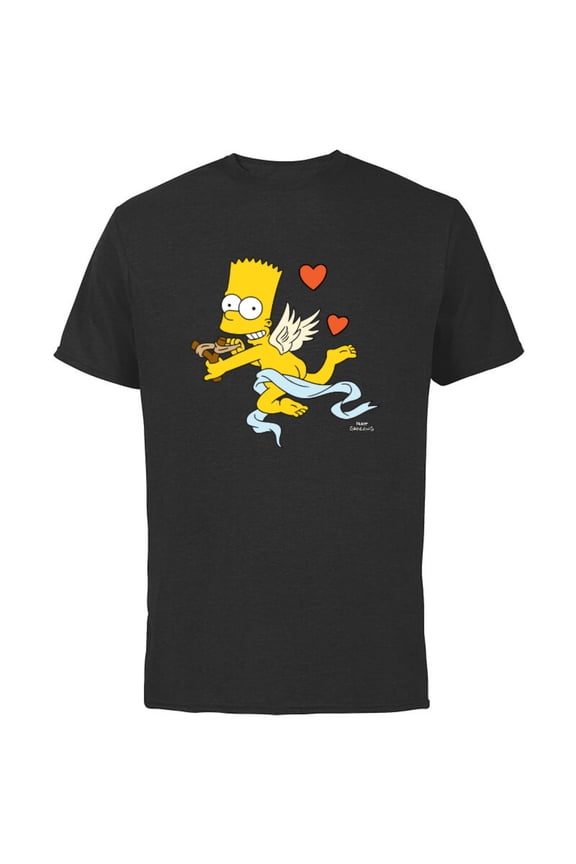 Bart Cherub Slingshot Cupid - Short Sleeve Cotton T-Shirt for Adults - Customized-Black