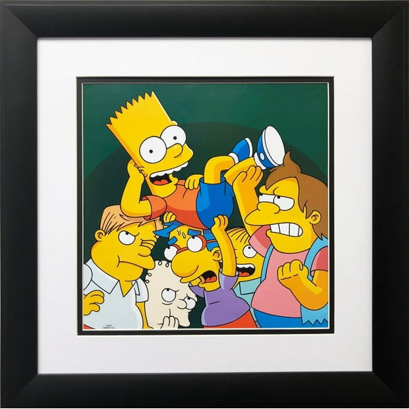 The Simpsons "Bart Crowd Surfing" New Custom Framed Art Print Generic
