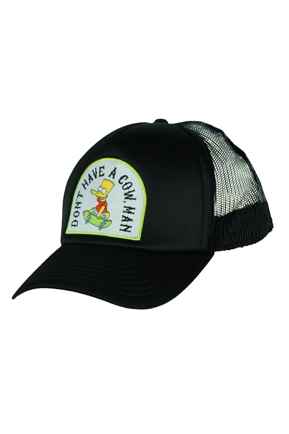 The Simpsons Bart Don't Have A Cow Embroidered Mesh Back Snapback Baseball Hat