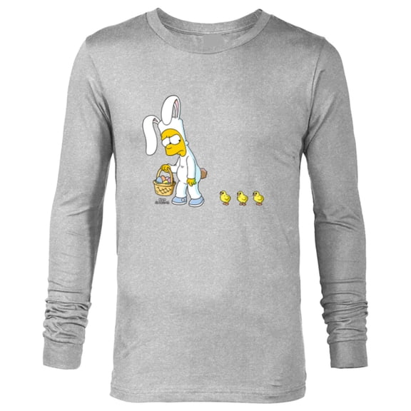 The Simpsons Bart Easter Egg Bunny - Long Sleeve T-Shirt for Men - Customized-Athletic Heather