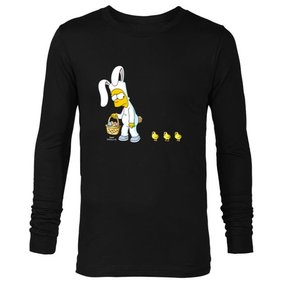 The Simpsons Bart Easter Egg Bunny - Long Sleeve T-Shirt for Men - Customized-Black