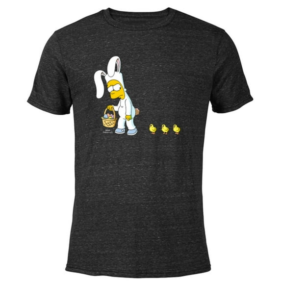 The Simpsons Bart Easter Egg Bunny - Short Sleeve Blended T-Shirt for Adults - Customized-Black