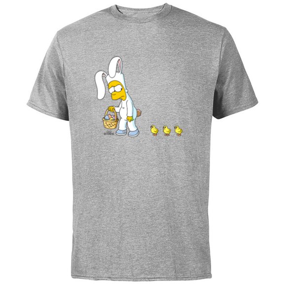 The Simpsons Bart Easter Egg Bunny - Short Sleeve Cotton T-Shirt for Adults - Customized-Athletic Heather