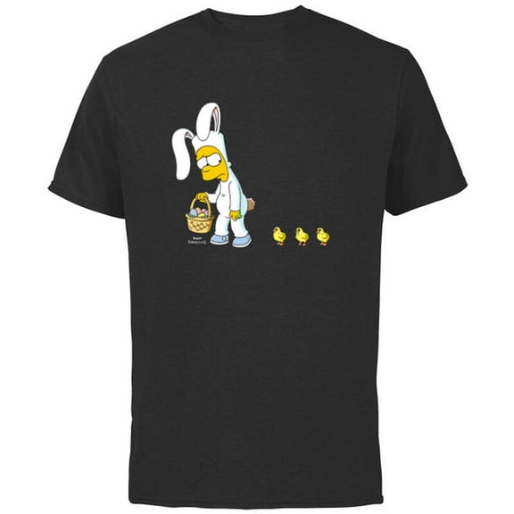 The Simpsons Bart Easter Egg Bunny - Short Sleeve Cotton T-Shirt for Adults - Customized-Black