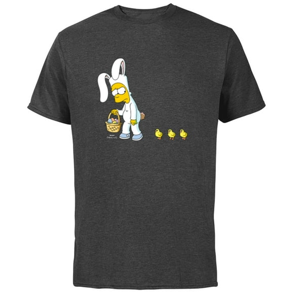 The Simpsons Bart Easter Egg Bunny - Short Sleeve Cotton T-Shirt for Adults - Customized-Charcoal