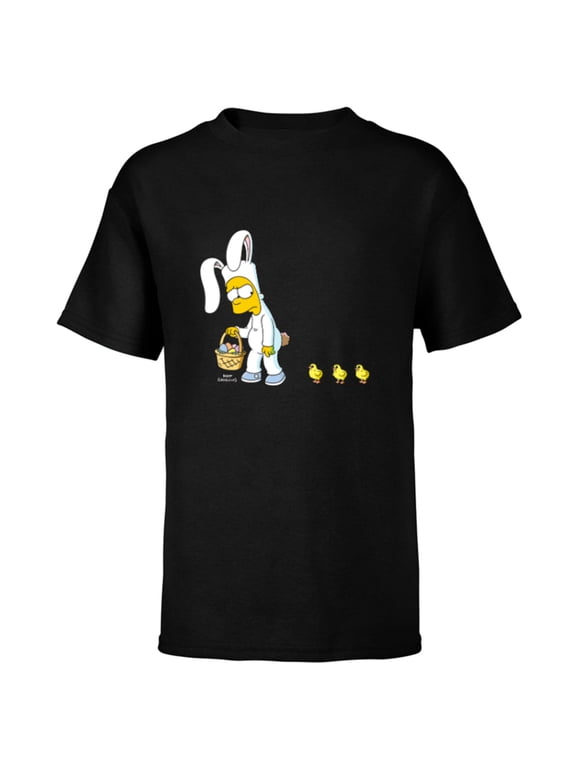Bart Easter Egg Bunny - Short Sleeve T-Shirt for Kids - Customized-Black