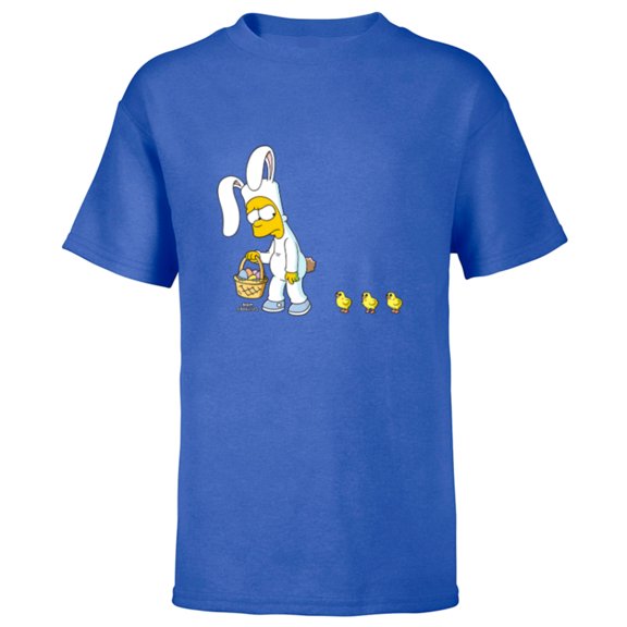 The Simpsons Bart Easter Egg Bunny - Short Sleeve T-Shirt for Kids - Customized-Royal