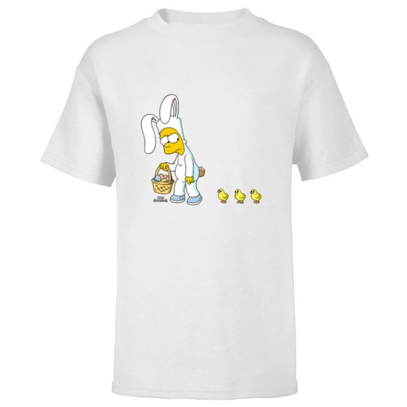 The Simpsons Bart Easter Egg Bunny - Short Sleeve T-Shirt for Kids - Customized-White