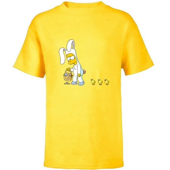 The Simpsons Bart Easter Egg Bunny - Short Sleeve T-Shirt for Kids - Customized-Yellow