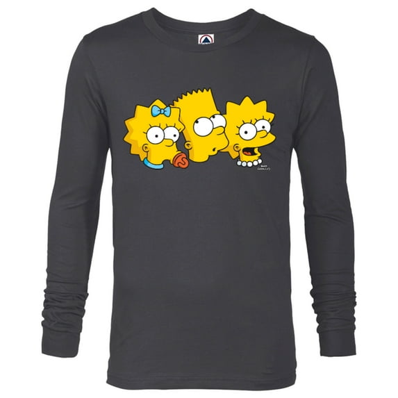 The Simpsons Bart Lisa Maggie - Long Sleeve T-Shirt for Men - Customized-Charcoal Heather