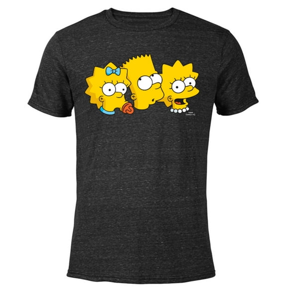 The Simpsons Bart Lisa Maggie - Short Sleeve Blended T-Shirt for Adults - Customized-Black