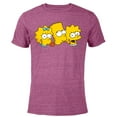 thumbnail image 1 of The Simpsons Bart Lisa Maggie - Short Sleeve Blended T-Shirt for Adults - Customized-Purple, 1 of 5