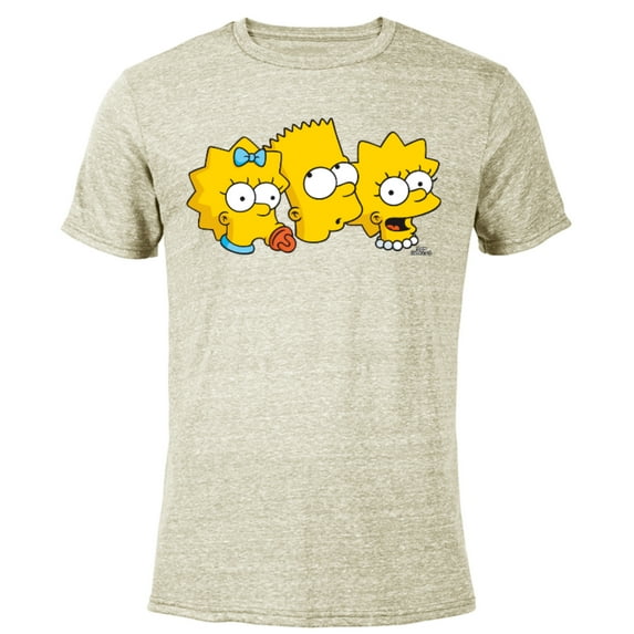 The Simpsons Bart Lisa Maggie - Short Sleeve Blended T-Shirt for Adults - Customized-Yellow