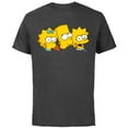 thumbnail image 1 of The Simpsons Bart Lisa Maggie - Short Sleeve Cotton T-Shirt for Adults - Customized-Charcoal, 1 of 5