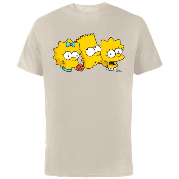 The Simpsons Bart Lisa Maggie - Short Sleeve Cotton T-Shirt for Adults - Customized-Natural