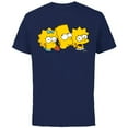 thumbnail image 1 of The Simpsons Bart Lisa Maggie - Short Sleeve Cotton T-Shirt for Adults - Customized-Navy, 1 of 5