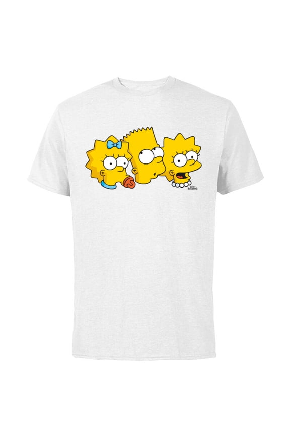 Bart Lisa Maggie - Short Sleeve Cotton T-Shirt for Adults - Customized-White