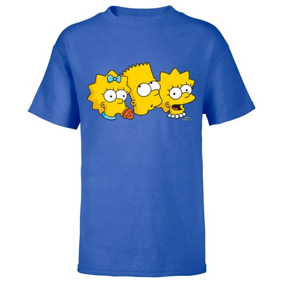 The Simpsons Bart Lisa Maggie - Short Sleeve T-Shirt for Kids - Customized-Royal