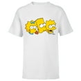 thumbnail image 1 of The Simpsons Bart Lisa Maggie - Short Sleeve T-Shirt for Kids - Customized-White, 1 of 5