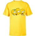 thumbnail image 1 of The Simpsons Bart Lisa Maggie - Short Sleeve T-Shirt for Kids - Customized-Yellow, 1 of 5