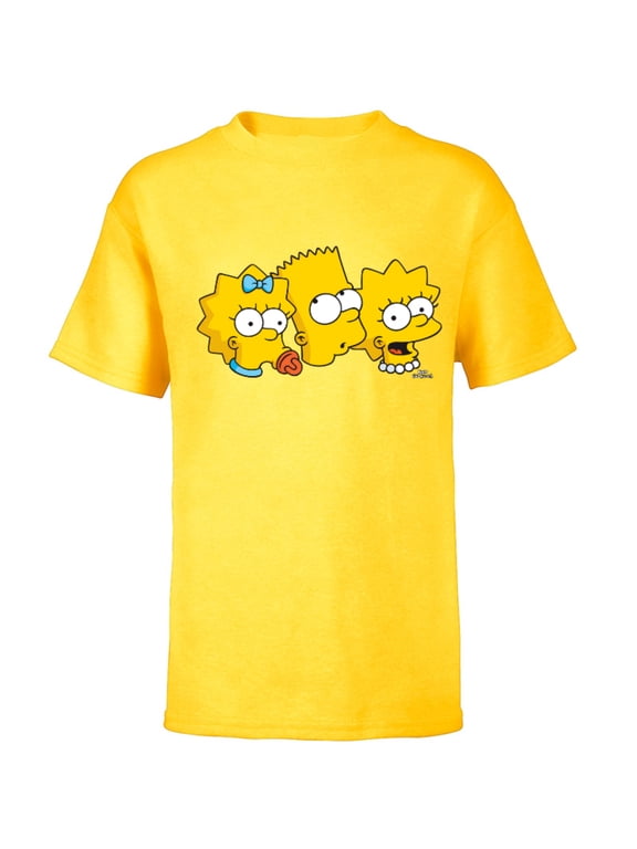 Bart Lisa Maggie - Short Sleeve T-Shirt for Kids - Customized-Yellow