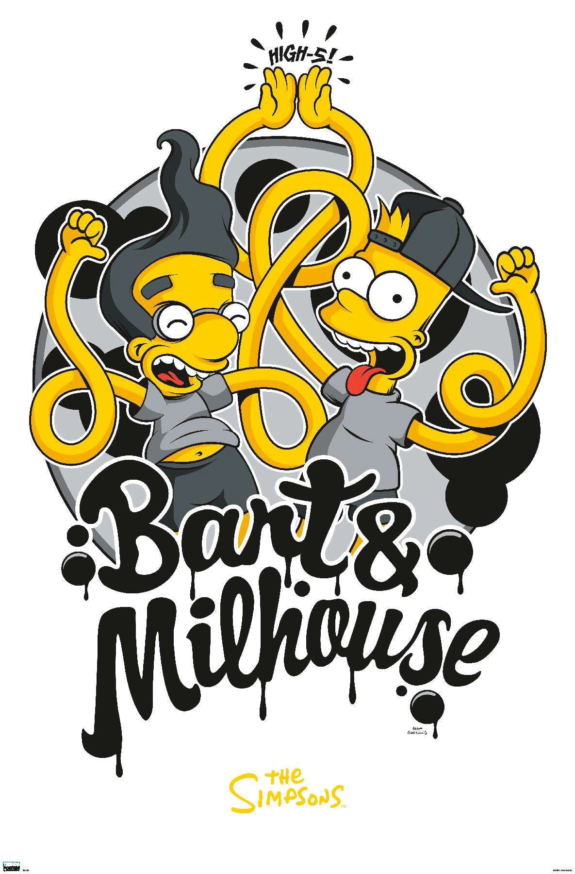 The Simpsons - Bart & Milhouse Wall Poster, 14.725" x 22.375"
