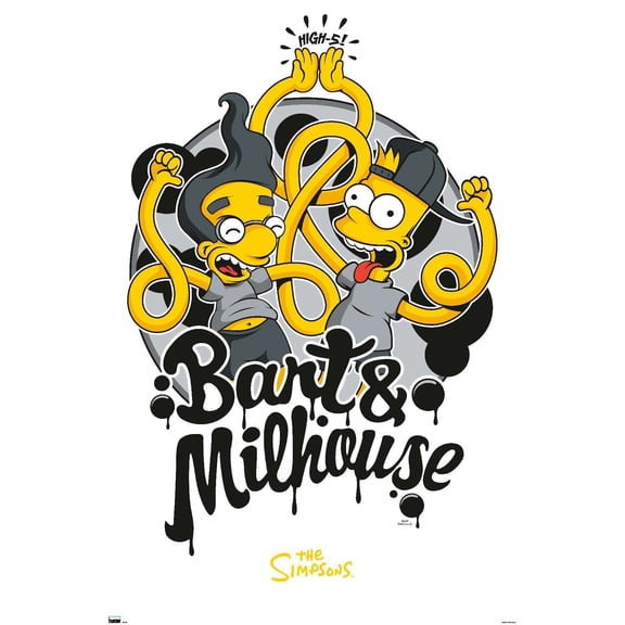 The Simpsons - Bart & Milhouse Wall Poster, 14.725" x 22.375"