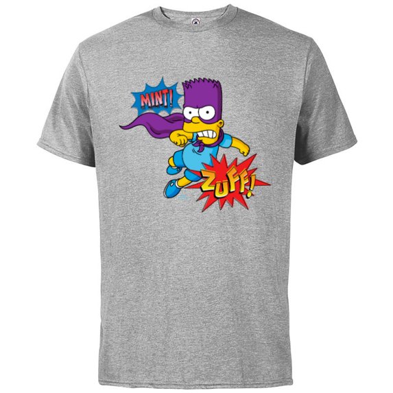 The Simpsons Bart Simpson Bartman Super Hero Sound Effects- Short Sleeve Cotton T-Shirt for Adults - Customized-Athletic Heather