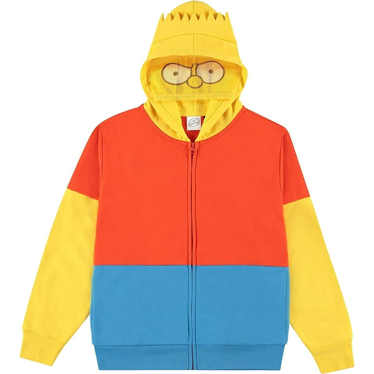 The Simpsons Boys Bart Simpson Costume Hoodie Bart Homer Lisa Krusty and Marge Cosplay Dress Up Costume Hoodie Red Yellow Small Walmart