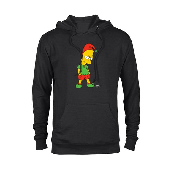 The Simpsons Bart Simpson Elf Bart Holiday - Pullover Hoodie for Adults – Customized-Black