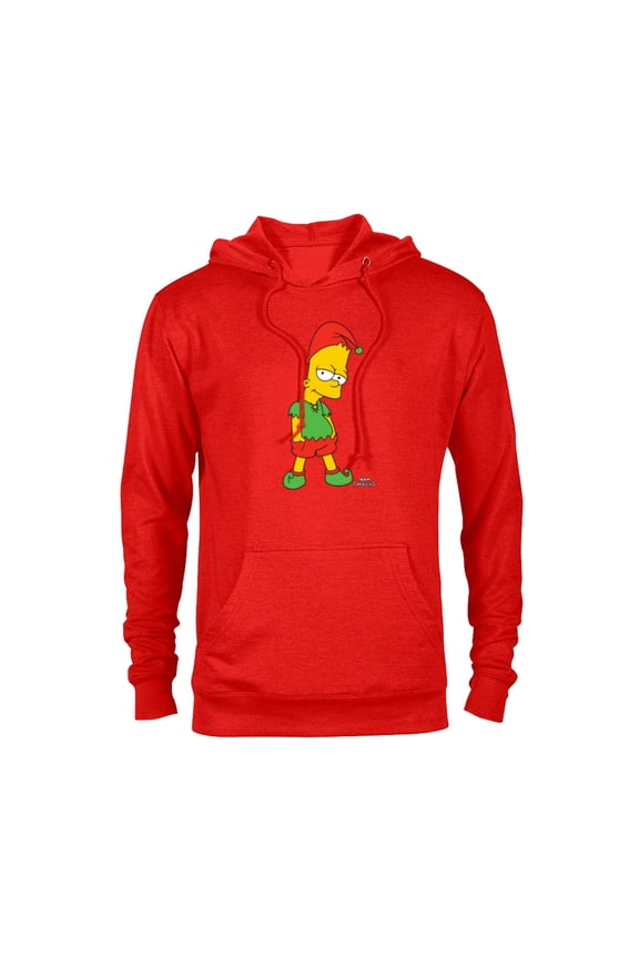 Bart Simpson Elf Bart Holiday - Pullover Hoodie for Adults – Customized-Red Heather